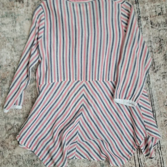 Anthropologie Isabella Sinclair Red White Blue Striped Top - Picture 6 of 7